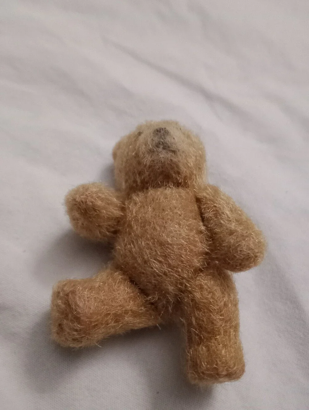 Vintage Dollhouse Teddy Bear Flocked Posable Toy